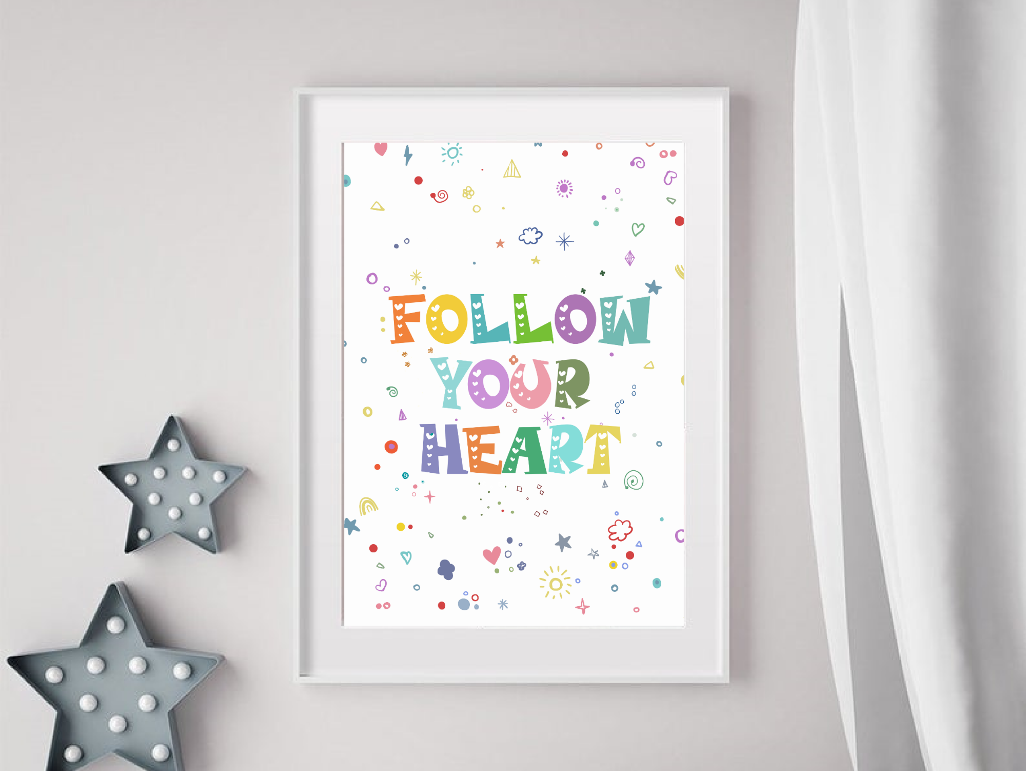 Follow Your Heart Nursery Poster, Quote for Childern Poster, Educational Printable Wall Art