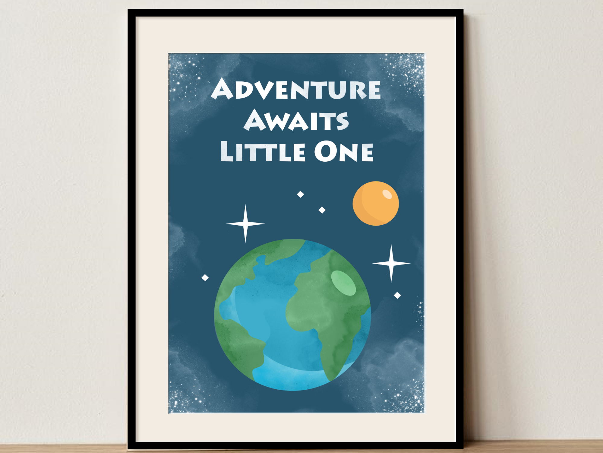 Earth Printable | nursery art, space art, wall decor, bedroom decor, Inspirtional quote kids room