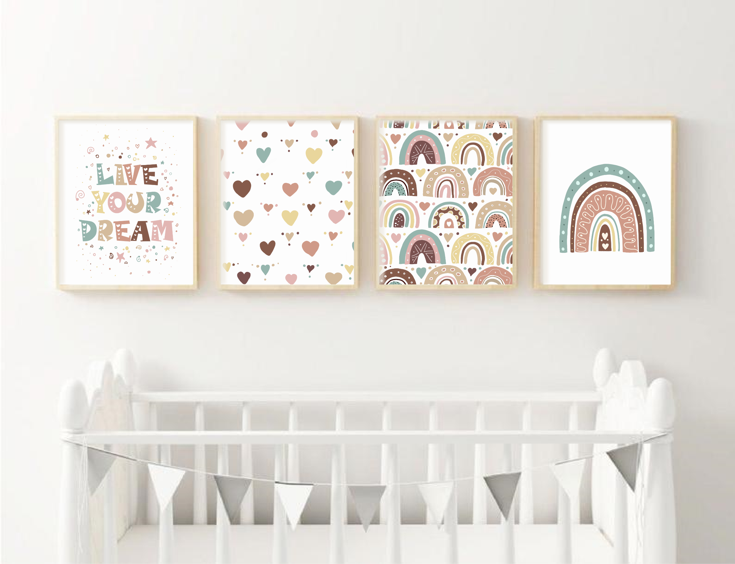 Set of 4 | Nursery Prints | Rainbow Print | SUNSHINE| Kids Prints | Playroom Prints