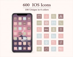 600 IOS 14 App Icons Pack, 100 Unique Icons In 6 Colors, Boho, IPhone App Covers, Early Morning
