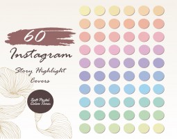 60 ready to use soft pastel insta highlight covers, Boho insta story covers