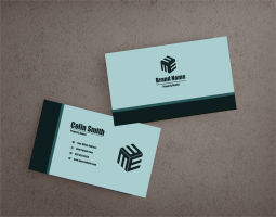Premade blue business card template, business card PSD files