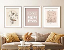 Wall art, best mother poster set, mother's day gift wall art set, mothers and child art