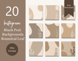 20 Instagram post botanical blank backgrounds free download