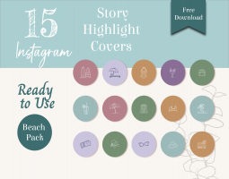 15 Beach Instagram Highlight Icons, Instagram Highlight Cover, Free Download