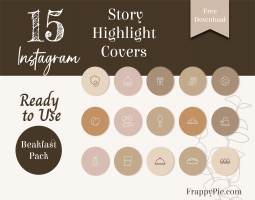 15 Breakfast Instagram Highlight Icons, Instagram Highlight Cover, Free Download