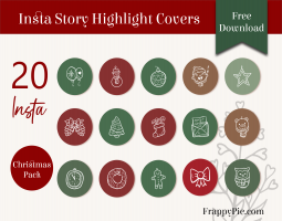 20 Christmas hand drawn Instagram Highlight Icons, Free Download