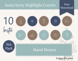 10 Sea hand drawn Instagram Highlight Icons, Free Download