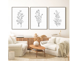 Line art flowers, Printable Modern Art Poster Bundle, Minimal abstract wall decor art, botanical art