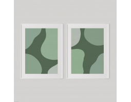 Abstract Geometric Digital download Prints, Green White Beige Minimal Gallery Art