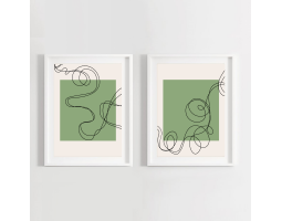 Sage Green Wall Art Set, Gallery Wall Art Set of 2, Abstract Sage Green Prints